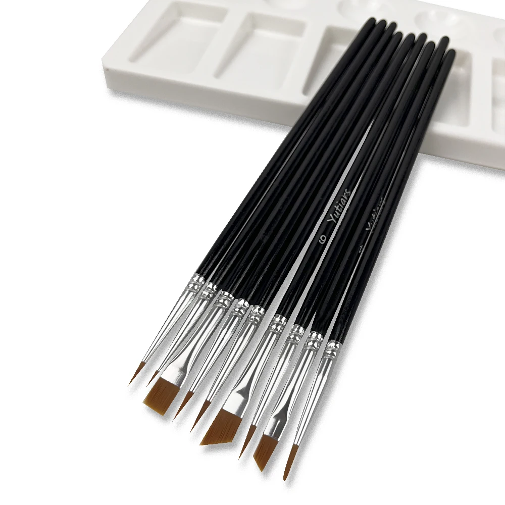 Professional Miniature Paint Brush Set, Wood Handle Brushes for Enamel, Fantasy Figurines, Warhammer 40K, Dnd & Citadel Models