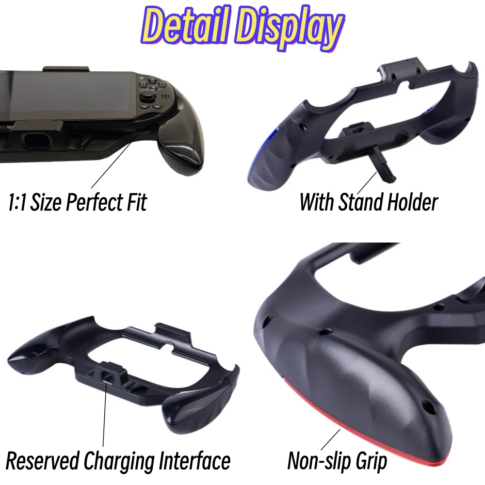 No-Slip Hand Grip For PSV2000 with Stand Holder HandGrip Suitable For PS Vita 2000 Case Bracket Handle Game Accessories