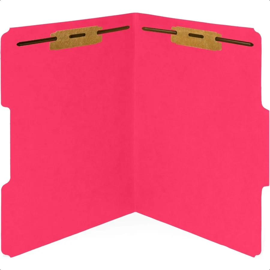 50 مجلد ملفات قفل أحمر 1 3 قطع علامة تبويب معززة متينة 2 شوكات مربوطة مثبتة لتنظيم الملفات الطبية القياسية قانون Cl