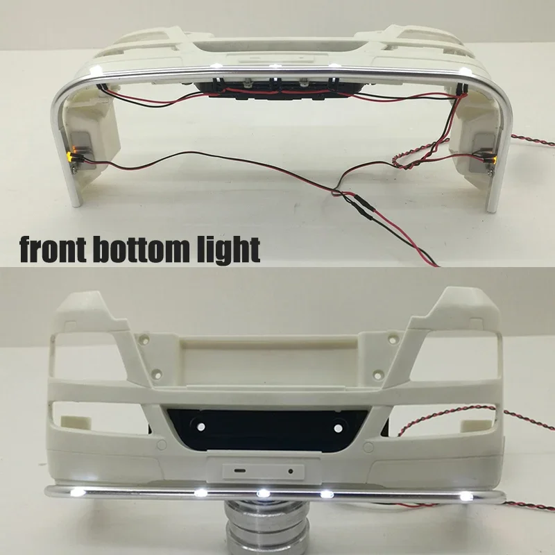 Car Accessories Front Bottom Light Comes with 2 Sets of Light Wires for 1/14 Tamiya RC Truck Trailer 56325 Man Tgx540 Volvo Part