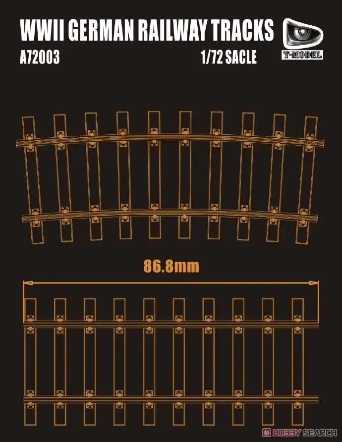 T-MODEL  A72003 1/72 German Railway Tracks (4 Pieces = 35cm)