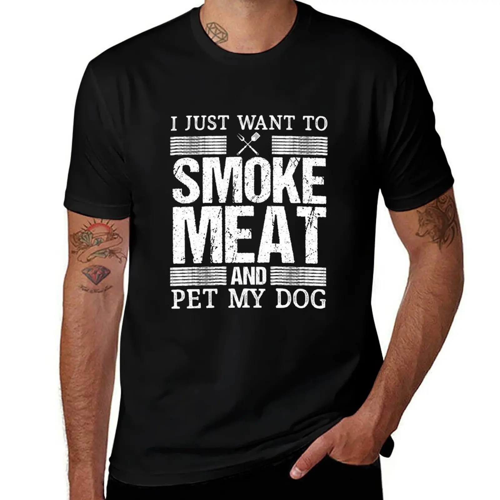 I Just Want To Smoke A Pitmaster Smoking Bbq Meat T-Shirt Athletic Quick Dry for Men T-Shirt