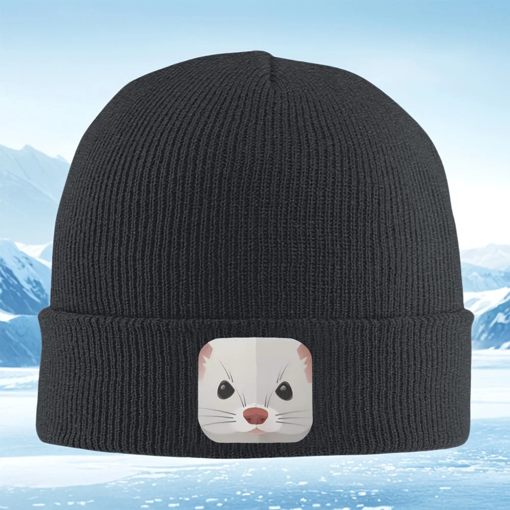 Cara de Gato Blanco exadala ojos Nariz Herren Damen Unisex Shirt de Punto Gorro Jersey gorra invierno térmico Hieido Nav