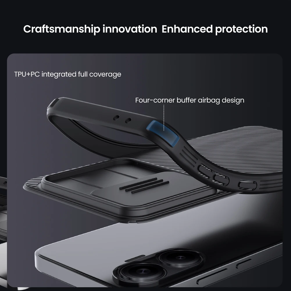 Nillkin for Xiaomi Poco F7 5G CamShield TPU Case with Magnetic Anti-Slip Shockproof Shell Sliding Lens Window Protective Cover