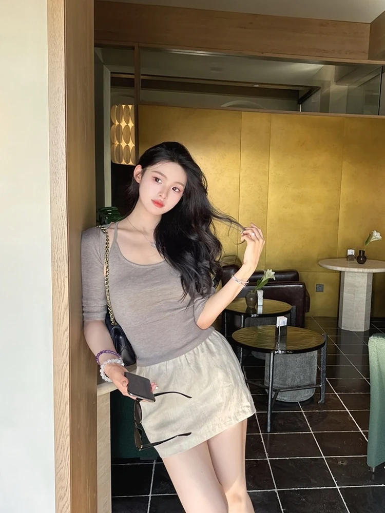 

Шелковый кардиган с перекрестными бретелями из серии "Балетная коллекция" для женщин, модный летний комплект с длинными рукавами на пуговицах, одежда для взрослых