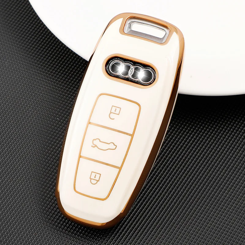 

New Design TPU Car Remote Key Case Shell Cover for Audi A6 A7 A8 E-tron C8 D5 Q7 Q8 2018 2019 Protector Holder Fob Accessories