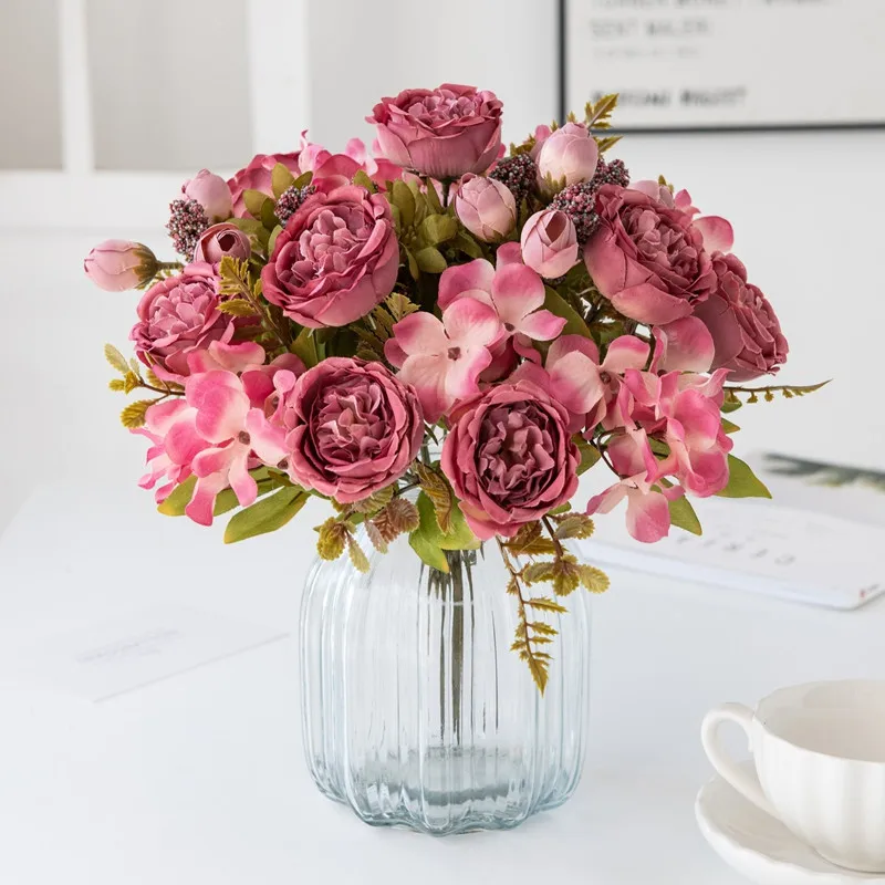 6 Stück Künstliche Blumen für Festivals, Hochzeiten, Kränze, Gartenbögen, Kunstpflanzen, Blumensträuße, Vasen, Raumdekoration, Seiden-DIY-Geschenke – Detail 8