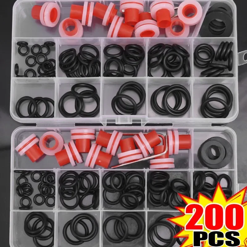 200/100pcs Faucet Leak-proof Sealing Gasket Rubber Pipe Hose Sealing Washer Silicone Gasket Seal for Plumbing Plug Repair O Ring