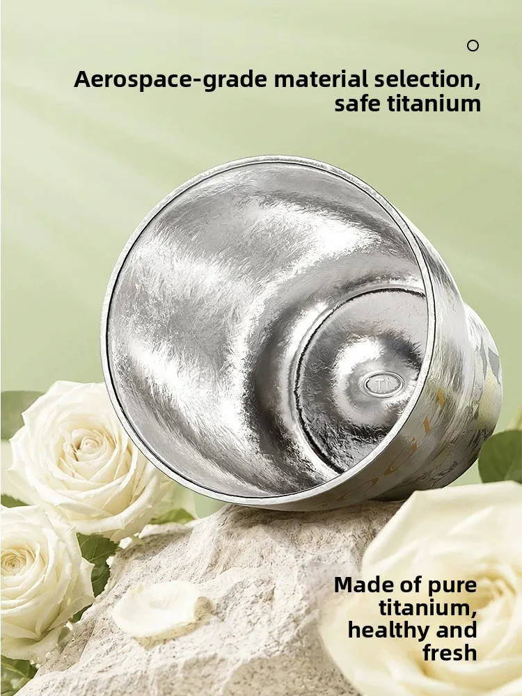 Pure titanium water cup girls high value coffee cup outdoor cola beer  holiday gift titanium