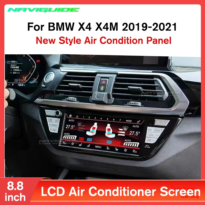 

NAVIGUIDE Air Conditioning AC Panel Display For BMW X4 X4M G02 F98 2019-2021 Climate Control Board Screen Touch LCD Digital