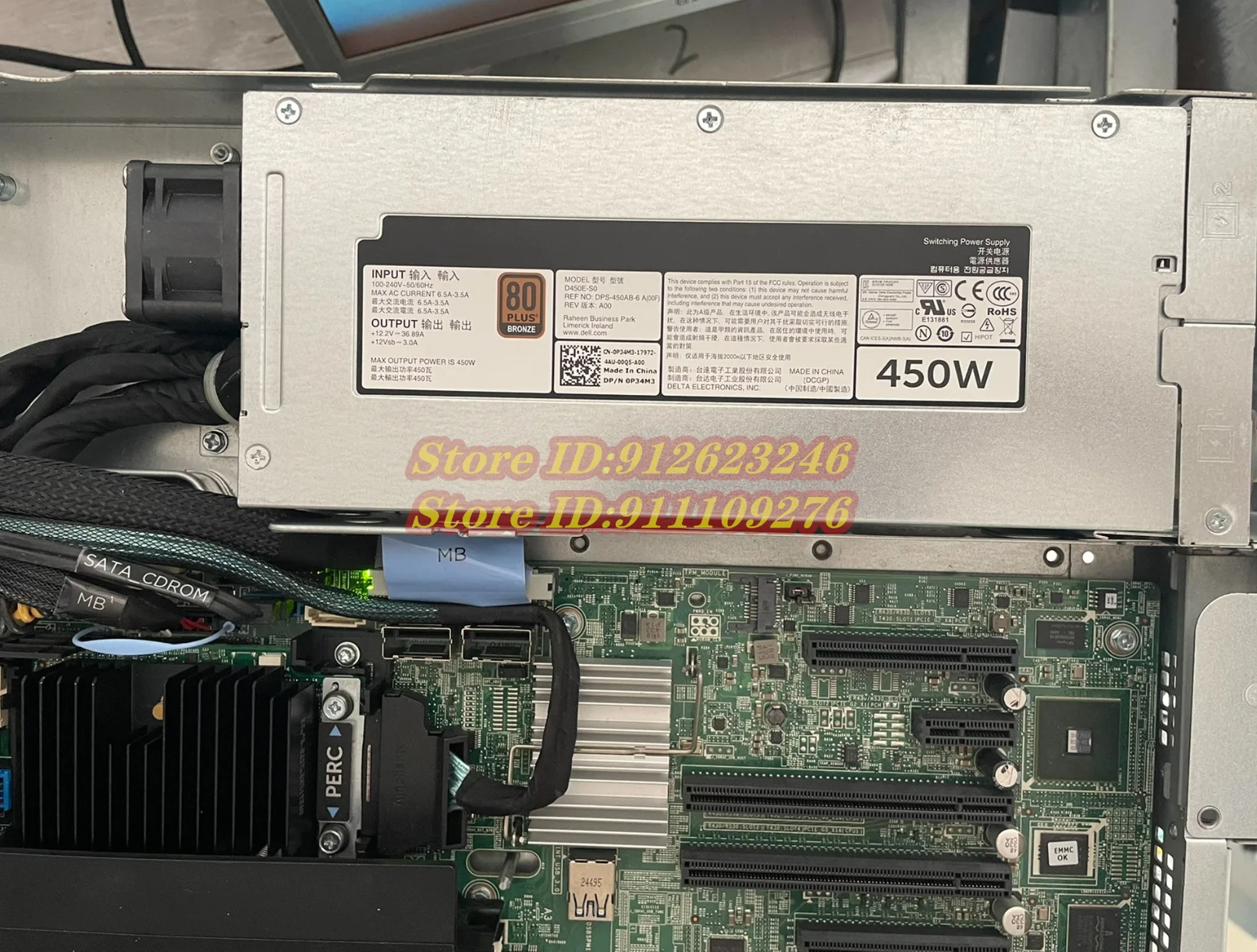 D450E-S0 P34M3 AC450E-S1 for DELL R430 450W Server Switching Power Supply