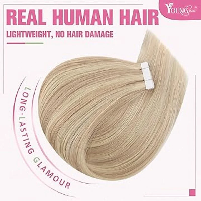 Procureur gSee-Extensions de Cheveux Humains Lisses, Tape-in, Remy Brésilien, Haute Qualité, Salon, 12-24 Pouces