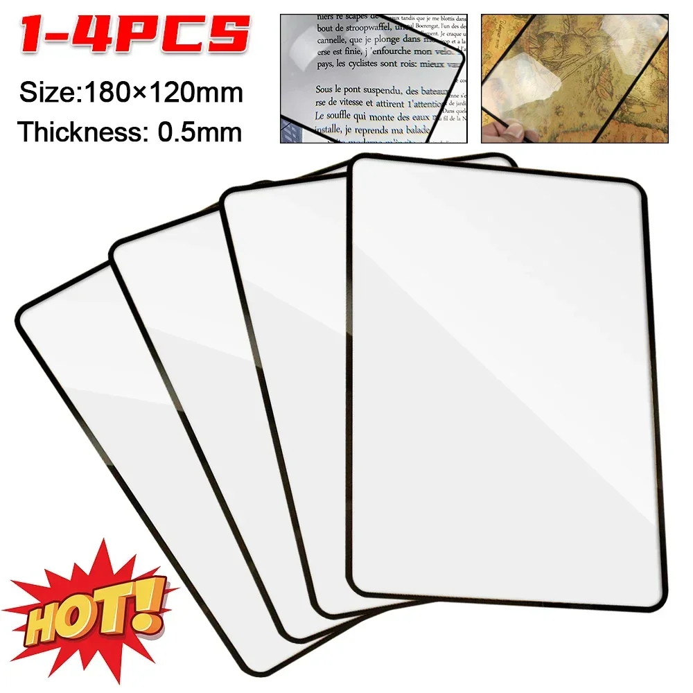 A5 Full Page Large Sheet 3X Magnifier Magnifying Glass Book Page Magnification Ultra-thin Loupe for Reading Small Prints Books