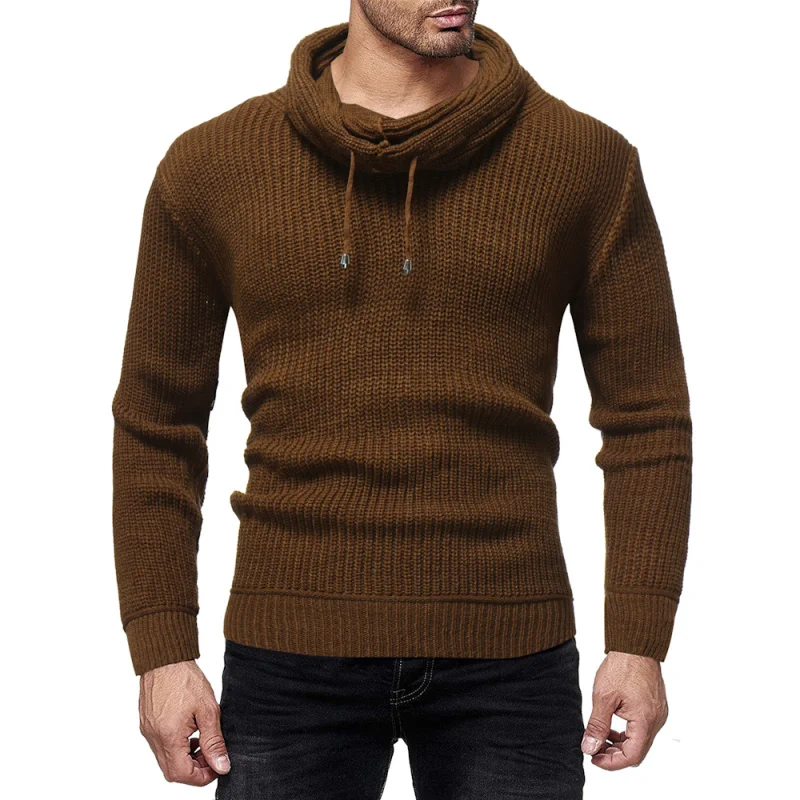 

Мужской зимний теплый свитер Thiened T irt Faionable Urban Sle Long Sve Sweatirt Crew Ne Трикотажная мужская одежда