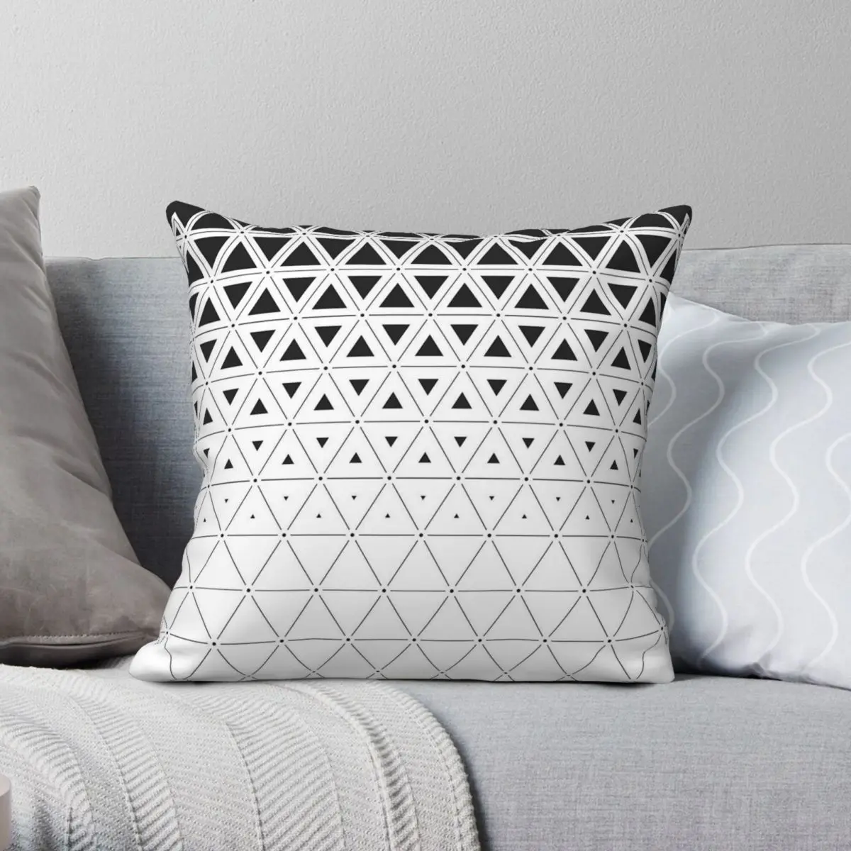 Deus Ex Cyberpunk Triangle Codes Square Pillowcase Polyester Linen Velvet Printed Zip Decorative Pillow Case Home Cushion Cover