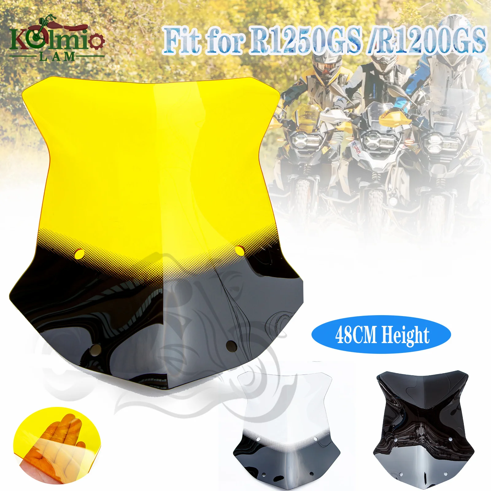 

Fit For 2013 - 2022 R1200GS R1250GS Adventure Motorcycle 48CM Windscreen Windshield R 1200GS R 1250 GS LC 2018 2019 2020 2021