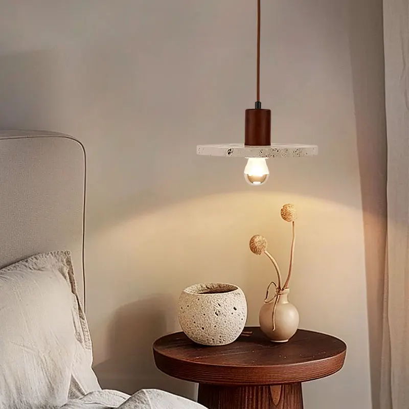 Modern Yellow Cave Stone Decorative Living Room Corridor Small Chandelier Bedroom Foyer Single Pendant Light