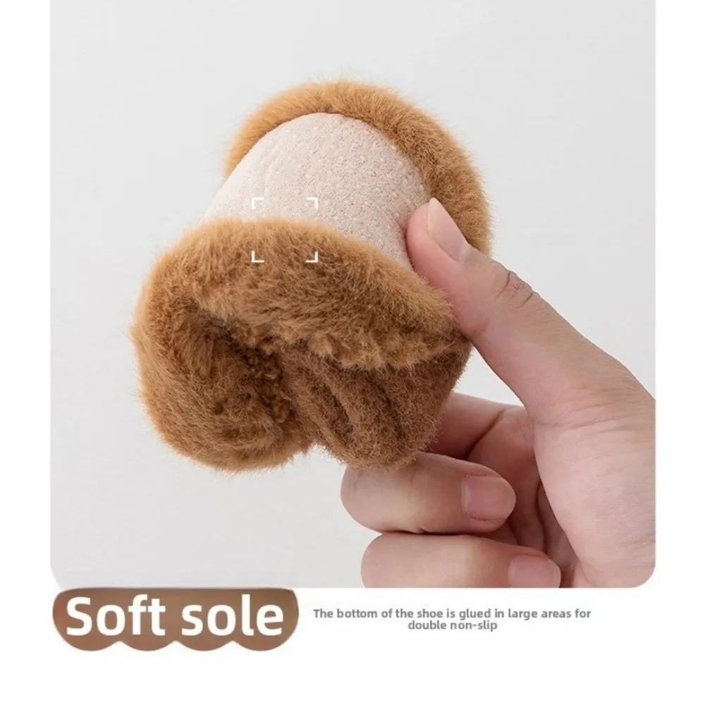 جديد الخريف الشتاء أحذية الرضع الدافئة الكرتون الدب المشي الجوارب حذاء المضادة للانزلاق الجلود وحيد الاطفال الطابق سوكين للطفل الوليد #4