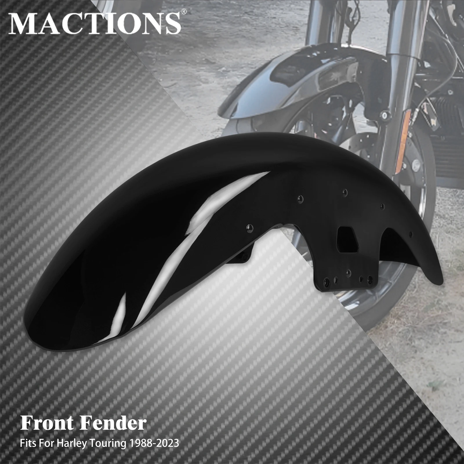 

MACTIONS Motorcycle 19" Front Fender Mudguard Cover Iron Wrap Wheels For Harley Touring Road King Electra Street Glide 1988-2023