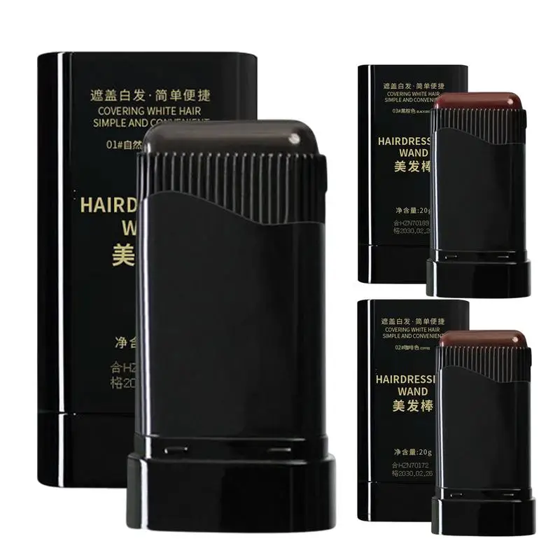 NEW 3 Colors Hair Stick, Gray Hair Covering Artifact No Color Loss Disposable Hair Dye Stick Hair Roots Hair Dyeing and Color