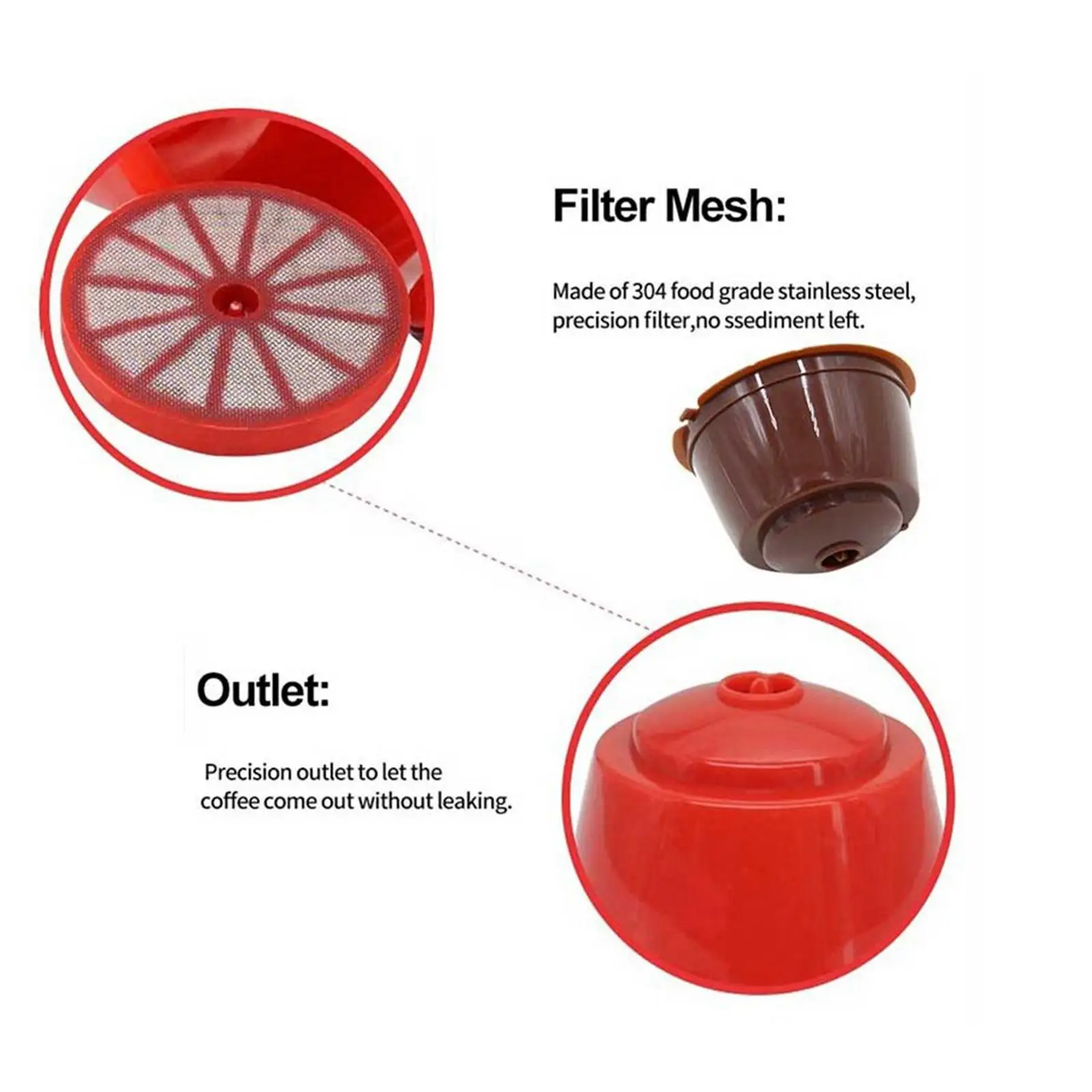 Refillable Coffee Capsule Cup Fits Dolce Gusto Nescafe Reusable Filter Pod