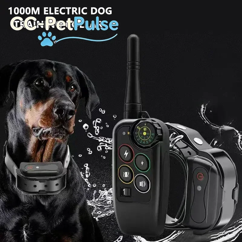 

Электронный ошейник для дрессировки собак CC-PetPulse 1000 м, водонепроницаемый, с функцией остановки лая, дистанционным управлением, вибрацией и звуком