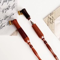 JY Calligraphy Oblique Joined Holder hollow color English Roundhand Engrosser's script solid wood dip pen copperplate flange