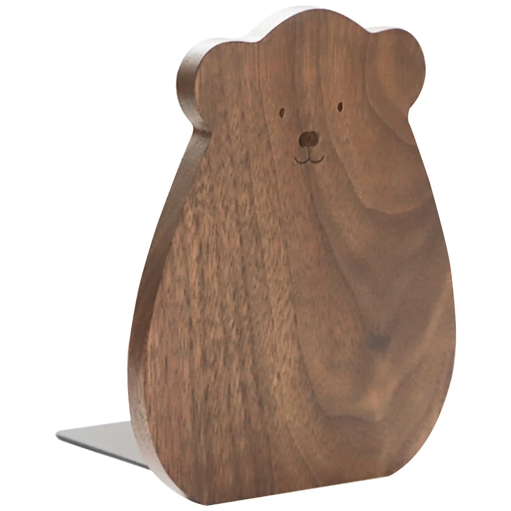 

Wooden Cartoon Bookend Non-Slip Desktop Book Stand Organizer for Books Files Magazines Cds Home Office Classroom Library