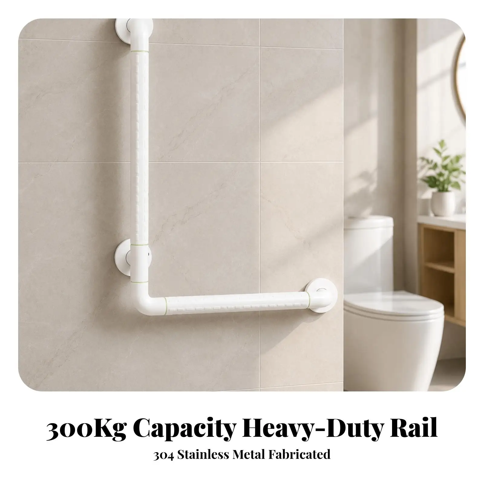Toilet Safety Rail with Anti Slip Textured Sleeve for Bathroom Shower Grab Bar Handicap Support Handle for Elderly