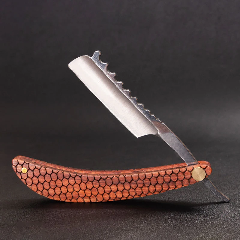 

Wood Professional Barbershop Men's Shaver Straight Edge Barber Razor Knives Manual Beard Shaving Care Shavette Gift