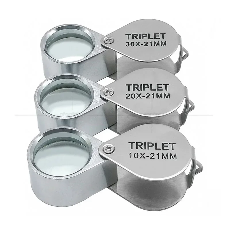 مكبر مجوهرات قابل للطي ، مكبر معدني محمول لقراءة العملات المعدنية ، تكبير 10X 20X 30X ، 10X 40X #3