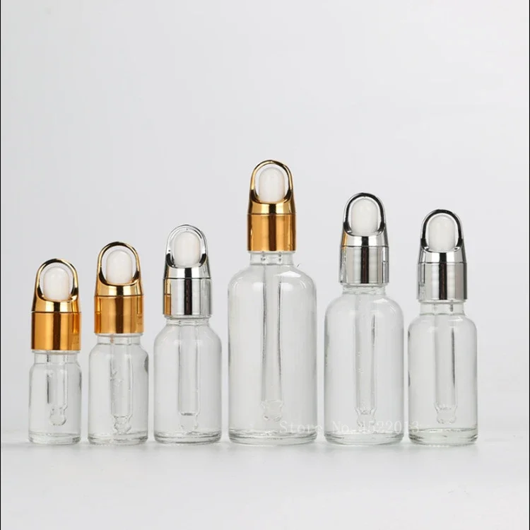 5ml~100ml Essential Oil Dropper Bottle Clear Brown Cosmetics Empty Bottle Essence Separate Bottle Glass Perfume Bottling