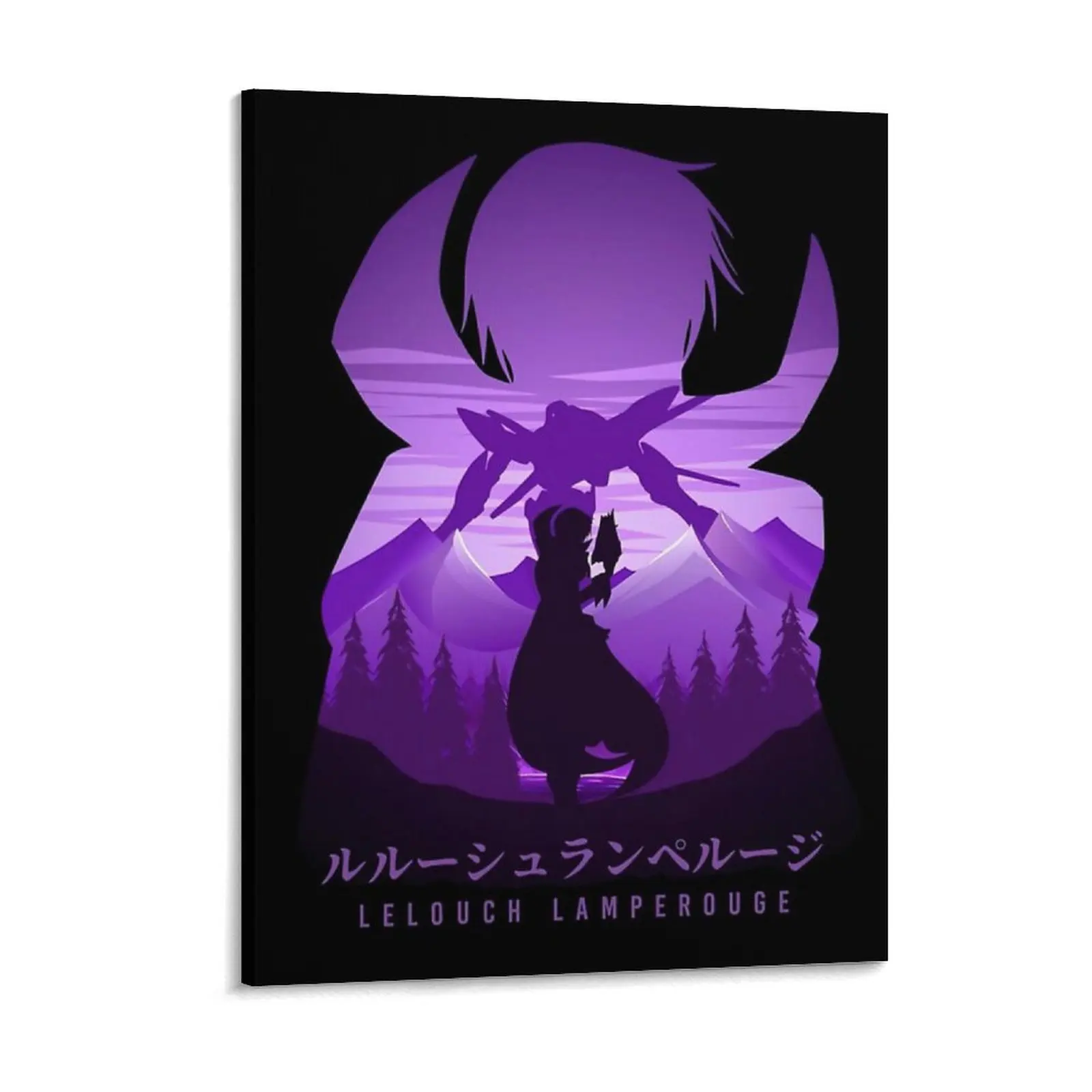 Code Geass  Silhouette Suzaku Canvas Painting Cinema Custom Mural Wall Custom Framed Wall Paintings