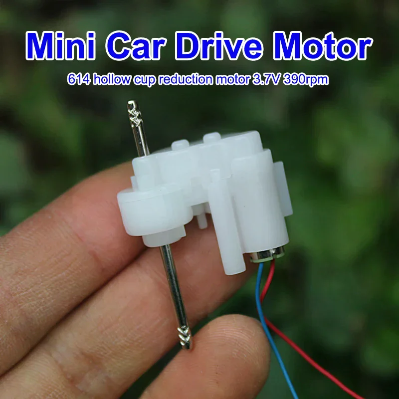 Mini 614 Coreless Gear Motor DC 3.7V 390RPM Dual Shaft Micro Coreless Gearbox Reducer Motor DIY Hobby Toy Car