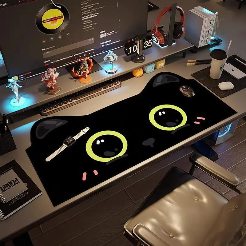 

Cute Cat Special Shape Mouse Pad Large Bow Black Pink Mousepad Laptop Computer Desk Mat Keyboard Mouse Pad Desktop Decoration