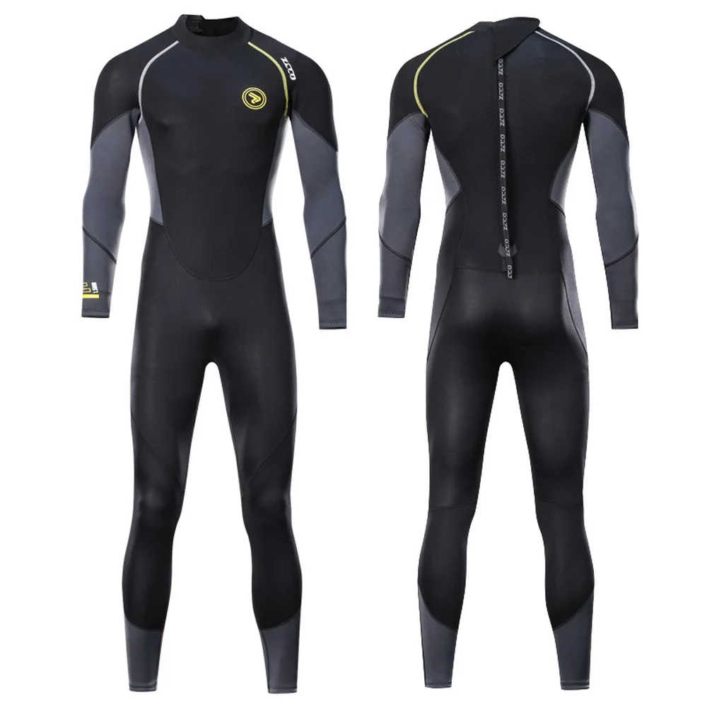 1.5mm Neoprene Mens Diving Suit Adults Full One-piece Wetsuit Back Zipper Cold-proof Long Sleeve Swimming Suit Kayak Surf Sports