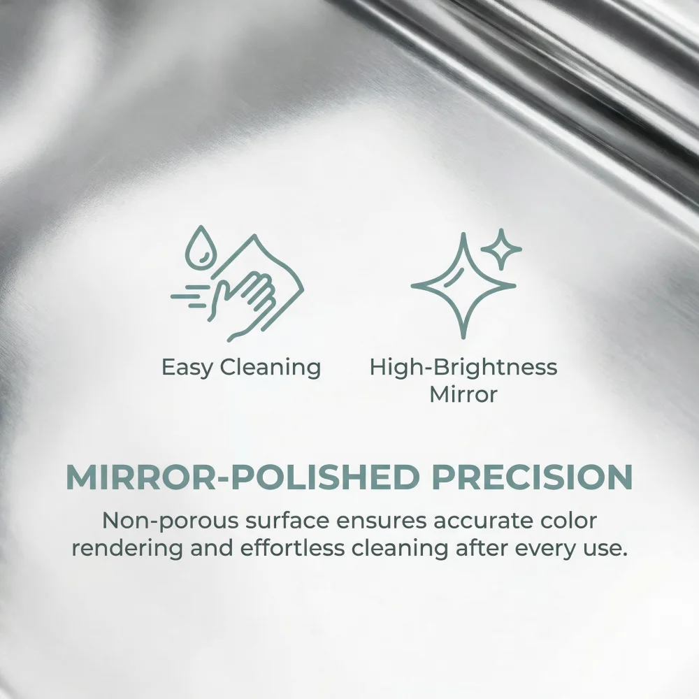 Aluminum Paint Palette, Lightweight Metal Mixing Tray for Watercolor Acrylic Oil, Portable Artist Pigment Palette with Multiple