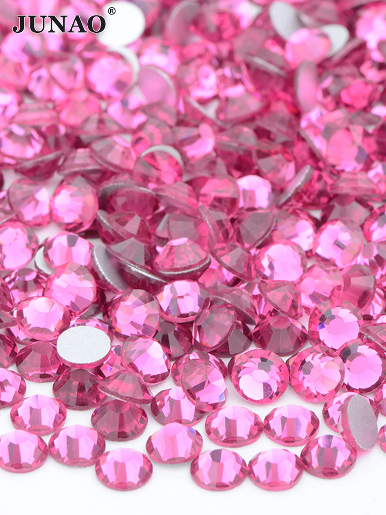 JUNAO Dark Siam ss6 ss10 ss20 ss30 Non Hot-Fix Crystal Beads Nail Rhinestones Applique Flatback Glass Strass Stones For Crafts