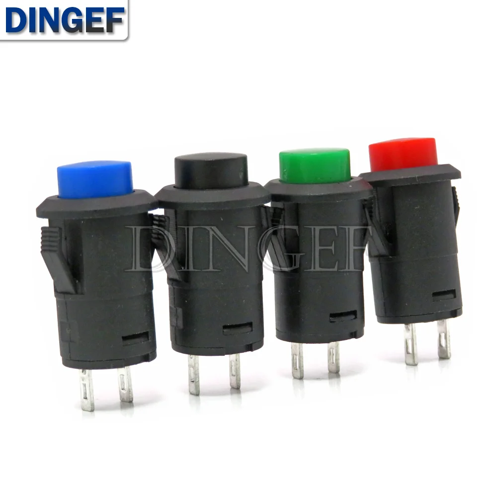 5PCS Pushbutton Switches DS427 DS428 12mm OFF- ON Push Button Switch Self-Lock /Momentary 3A/125VAC 1.5A/250VAC DS-427 DS-428
