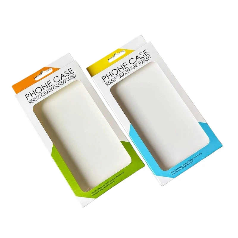 Kraft Paper Hanging Box for iPhone for Samsung Phone Case Leather Cover Tempered Glass Packaging Boxes Window Display a20