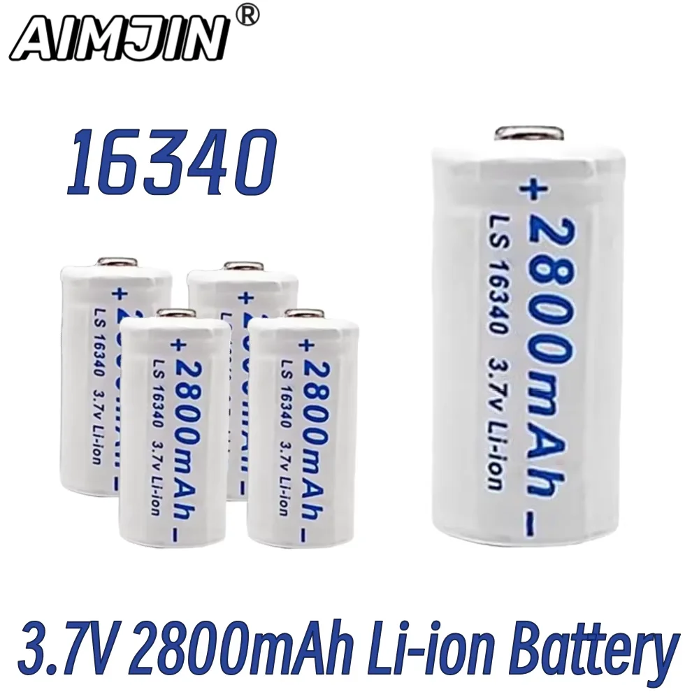 

2024 NEW CR123A RCR 123 ICR 16340 Battery 2800mAh 3.7V Safety Camera Rechargeable Battery Lithium Ion L70 Plus