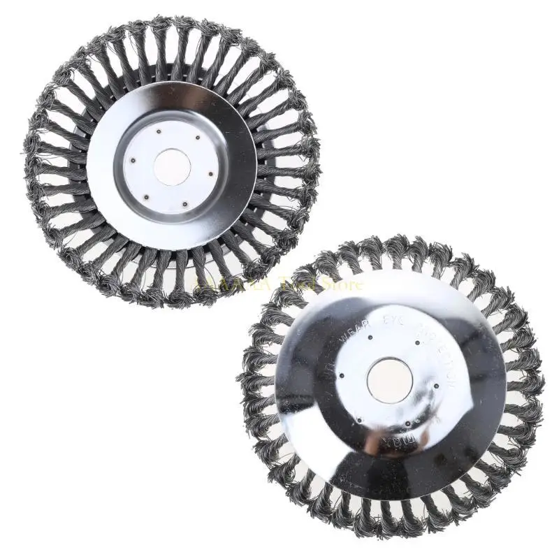 

A2BE 8 Inch Steel Wire Wheel Garden Weed Brush Lawn Mower Grass Eater Trimmer Brush C