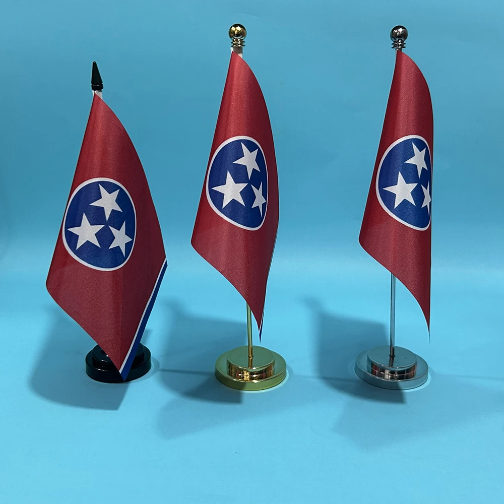 Office Desk small Flag Of Tennessee flag 14x21cm polyester table banner USA state Tennessee Desk Ornaments Flags