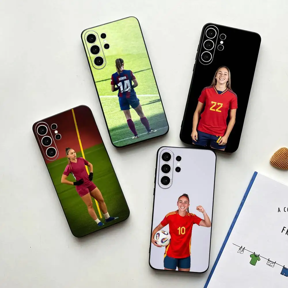Funda para Teléfono con Diseño de la Estrella de Fútbol Athenea del Castillo para Samsung S25, S24, S21, S22, S23, S30, Ultra, S20, Plus, Fe, Note, 10, 9, 5G, Color Negro