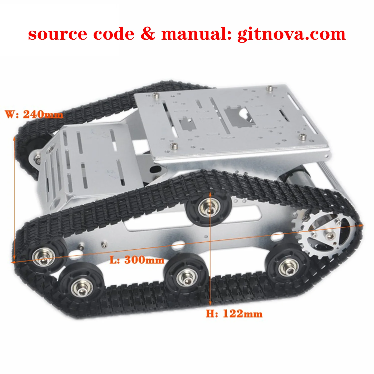 YP100 Robot Car Chassis Smart Tank Platform With 9V Motor+ Metal Frame+Plastic Bearing Wheel Arduino / Raspberry Pi DIY