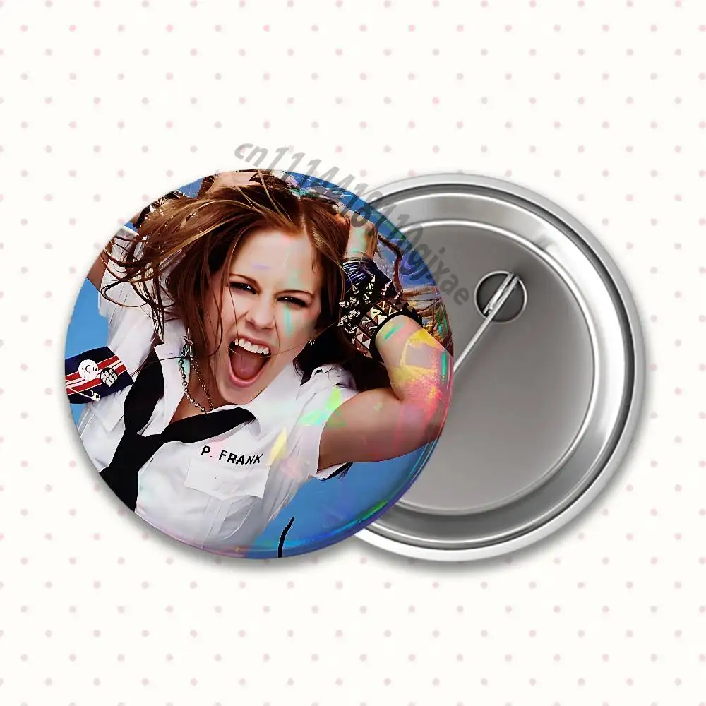 A-Avril Punk L-Lavigne Badges Button Round Creative Pin Brooch Bag Decor Accessories Fans Collect Friends Gifts