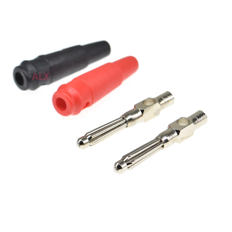 4mm 32A Solderless Side Stackable Banana male Plug Copper Connectors Terminals