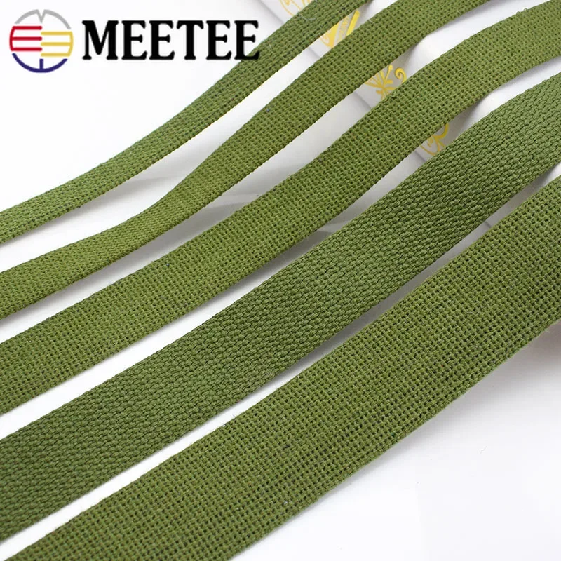 10Yards 15/20/25/30/38/50mm Polyester Cotton Webbing Tape for Bag Strap Canvas Ribbon Band Trim Safety Belts Bias Binding Crafts