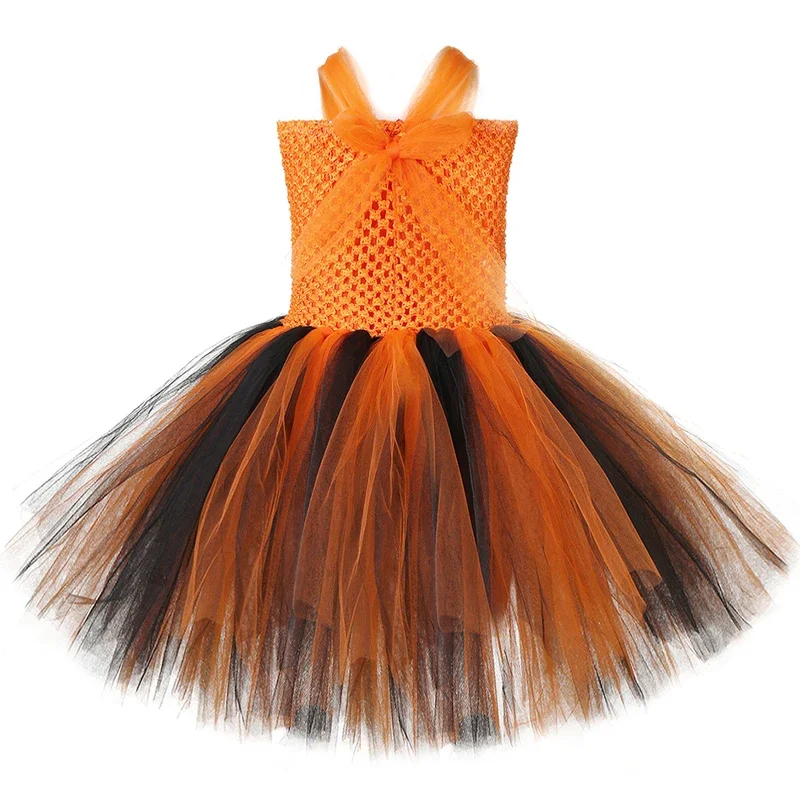 Baby Girls Tiger Halloween Costumes for Kids Jungle Animal Cosplay Dresses for Birthday Carnival Party Outfit with Ears Tail@0Z*