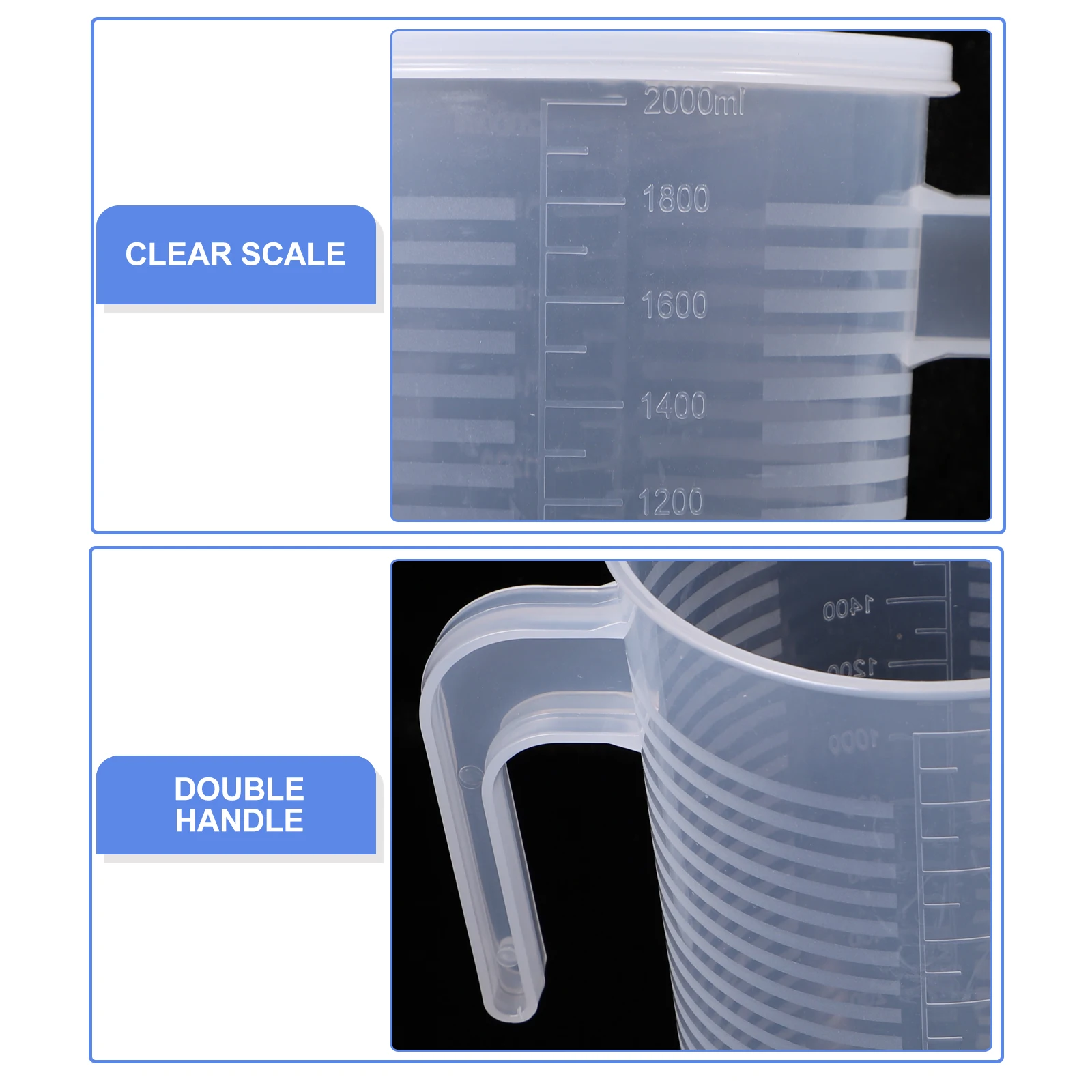 

Plastic Measuring Cups H for Kitchen Baking Tools Liquid Graduated Commercial Use V Shaped Spout No Leakage Easy Storage